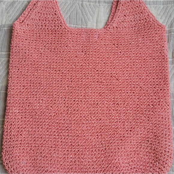 Aerie Pink Knit Tote Bag Nwt - Picture 3 of 3